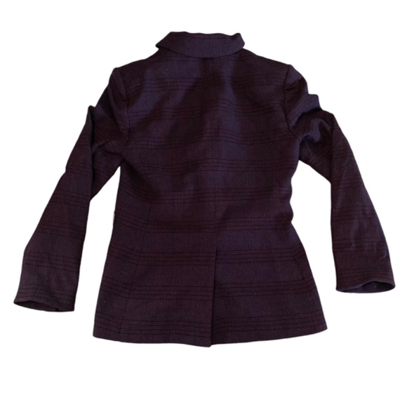 Veronica Beard Farley Dickey Jacket, Aubergine Purple Plaid, Size 10 *READ* - Picture 2 of 9